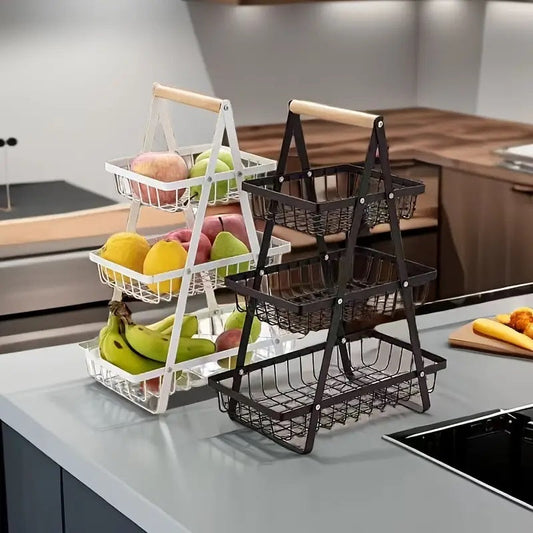 3 Tier Metalic Multi Purpose Storage Basket (5293) Apricot