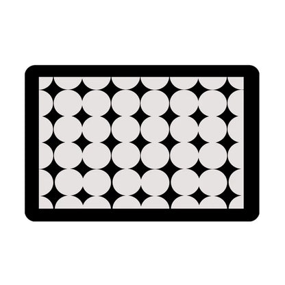 Anti Slip Dish Drying Mat-Black Circles Rugs Apricot