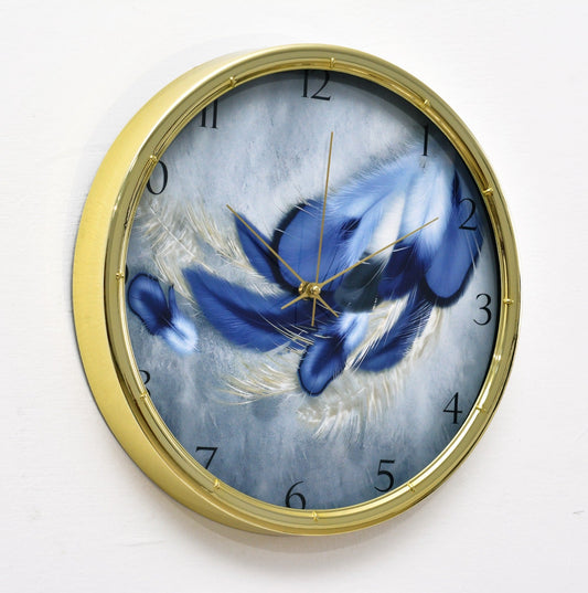 35 Cm Wall Clock-Feathers Clock Apricot   