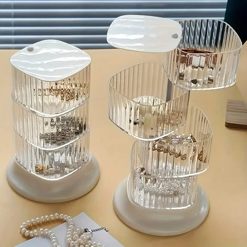 4 Tier Transparent Jewelry15293 Organizer Cosmetic Organizer Apricot