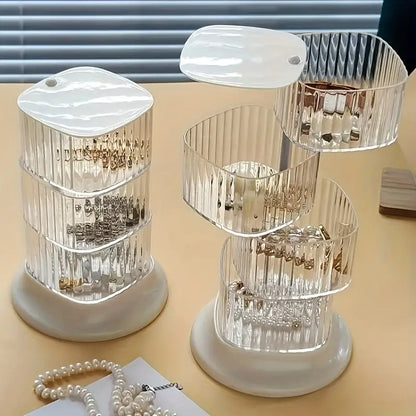 4 Tier Transparent Jewelry15293 Organizer Cosmetic Organizer Apricot
