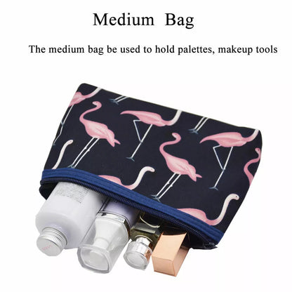 3Pcs Waterproof Portable Makeup Organizer Bag-Flamingo(SA2405-112) Cosmetic Pouches Apricot