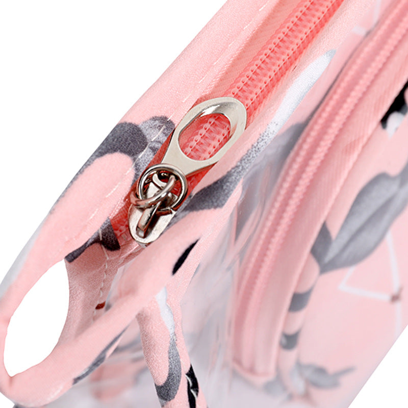 3Pcs Waterproof Portable Makeup Organizer Bag-Flamingo(SA2405-112) Cosmetic Organizer Apricot   