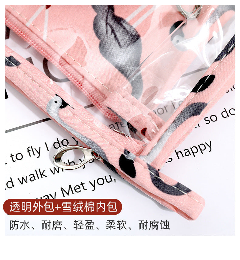 3Pcs Waterproof Portable Makeup Organizer Bag-Flamingo(SA2405-112) Cosmetic Pouches Apricot