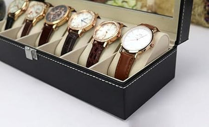 6 Slots Watch Organizer-SA2411-57(Black) Watch box Apricot