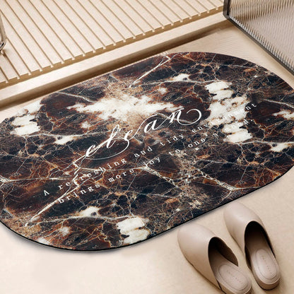 Water Absorbent Anti slip Bath mat-Bean(Brown) Bath Mats Apricot