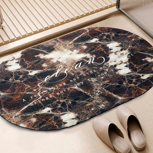 Water Absorbent Anti slip Bath mat-Bean(Brown) Bath Mats Apricot