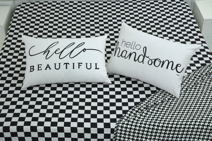 2 PCs Digital Printed Couple Pillow-Beautiful/Handsome cushions Apricot