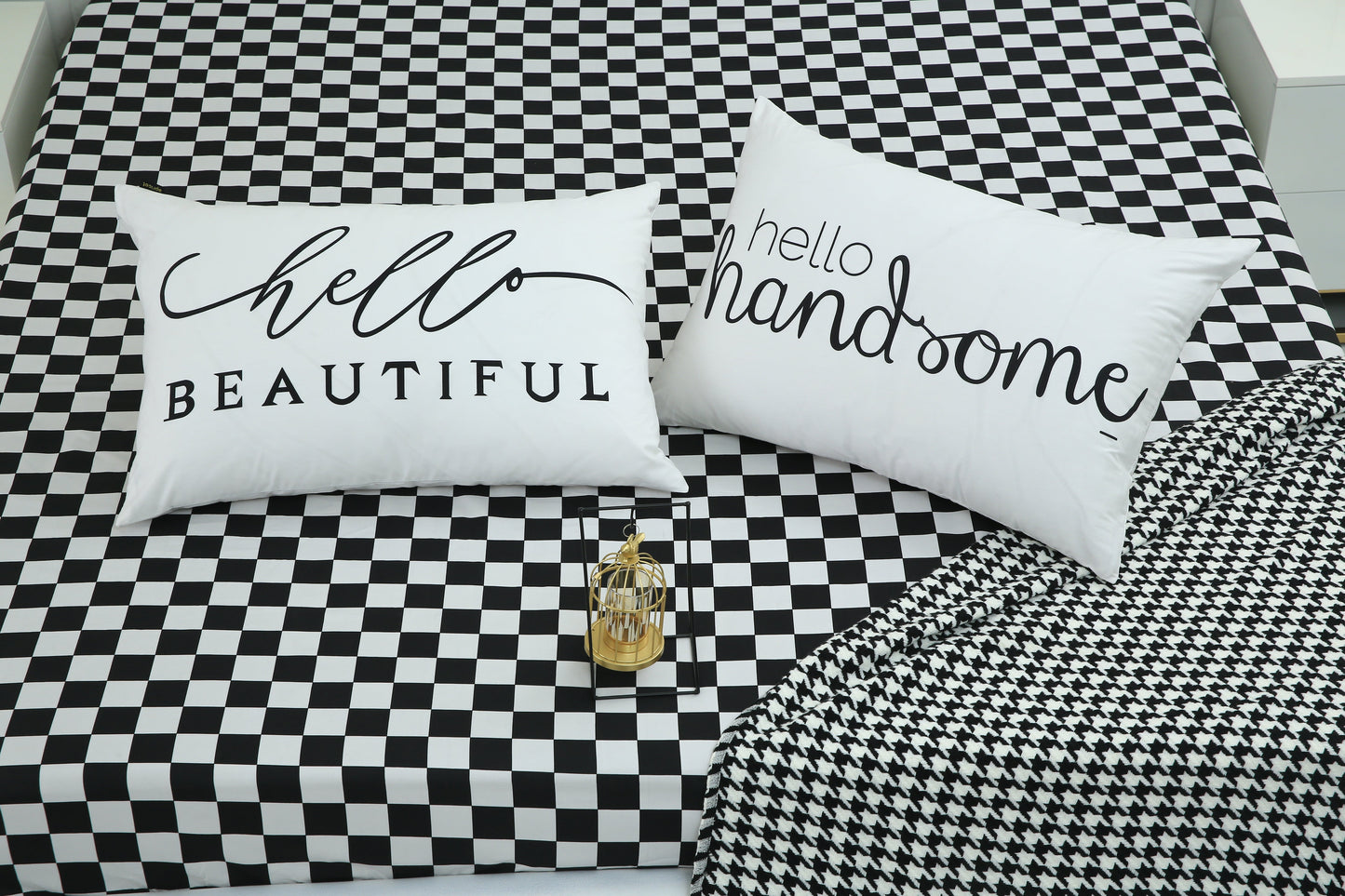2 PCs Digital Printed Couple Pillow-Beautiful/Handsome cushions Apricot