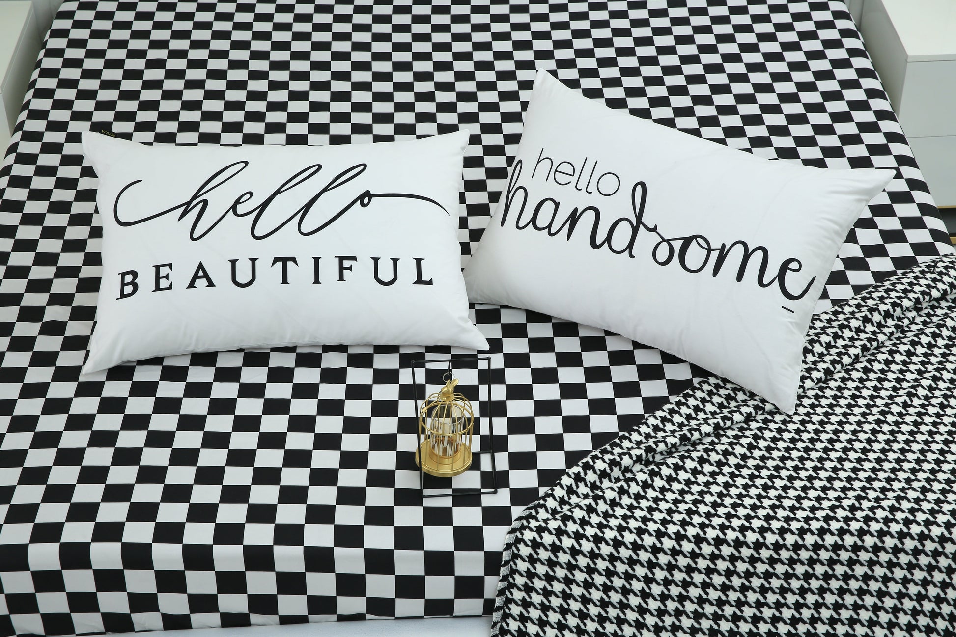 2 PCs Digital Printed Couple Pillow-Beautiful/Handsome cushions Apricot