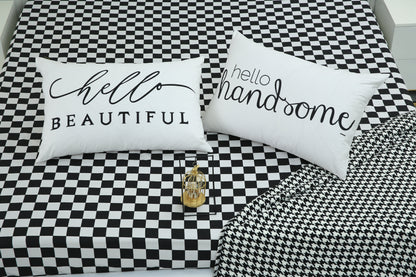 2 PCs Digital Printed Couple Pillow-Beautiful/Handsome cushions Apricot