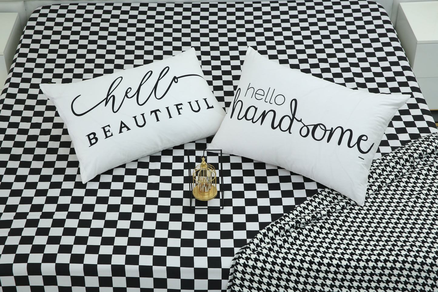 2 PCs Digital Printed Couple Pillow-Beautiful/Handsome cushions Apricot
