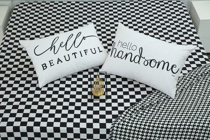 2 PCs Digital Printed Couple Pillow-Beautiful/Handsome cushions Apricot