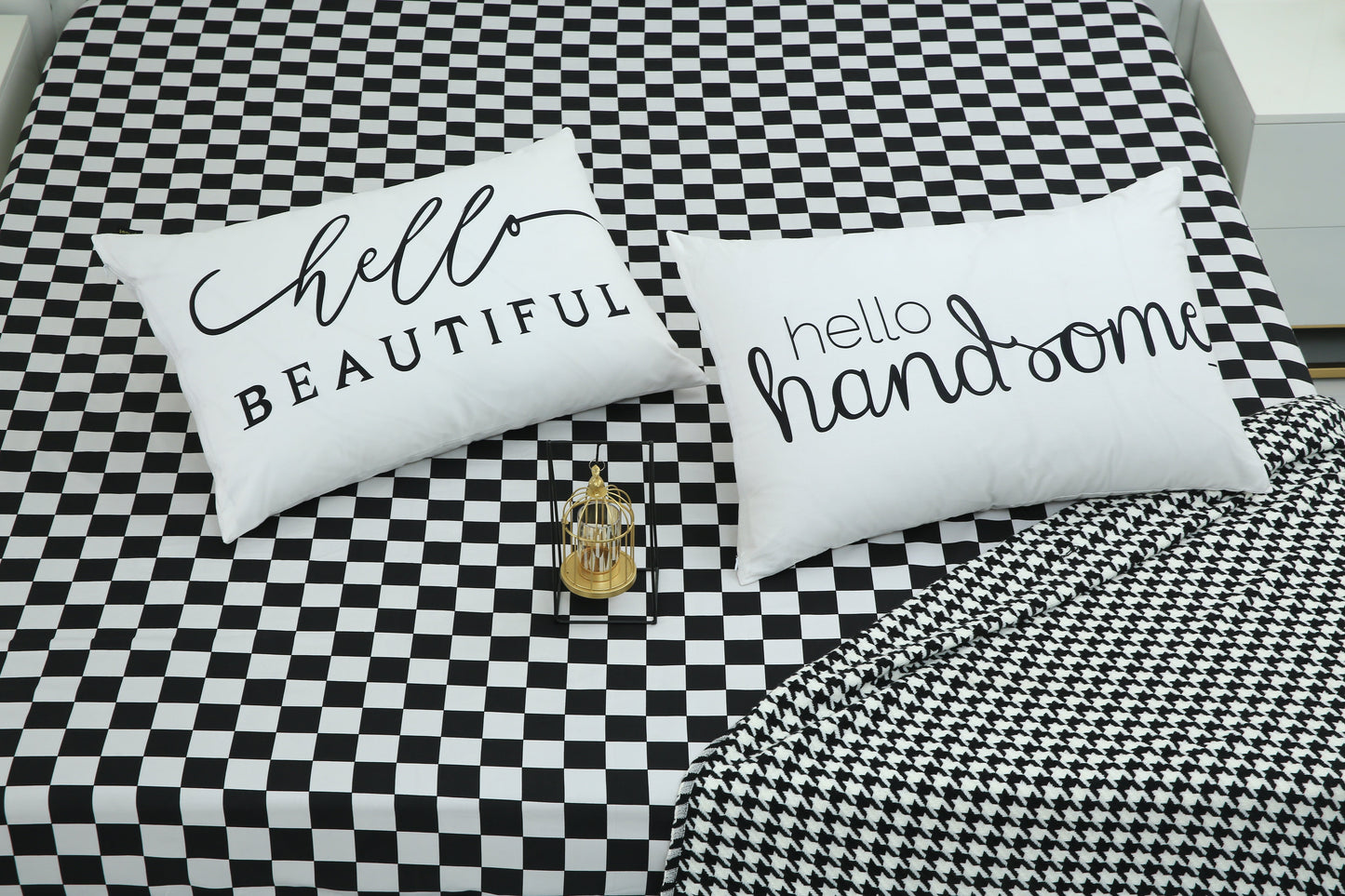 2 PCs Digital Printed Couple Pillow-Beautiful/Handsome cushions Apricot