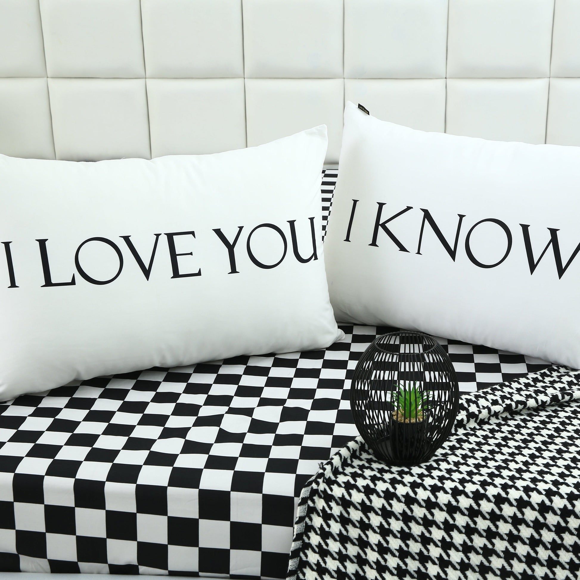 2 PCs Digital Printed Couple Pillow-LOVE cushions Apricot