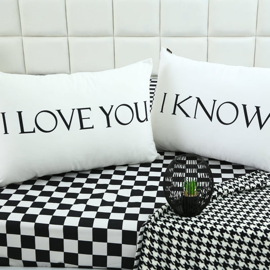2 PCs Digital Printed Couple Pillow-LOVE cushions Apricot