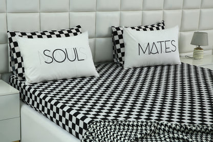 2 PCs Digital Printed Couple Pillow-SOUL/MATES cushions Apricot