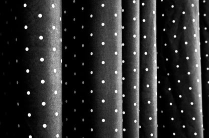 2 PCs Blackout Room Curtains-Grey Polka Curtains Apricot
