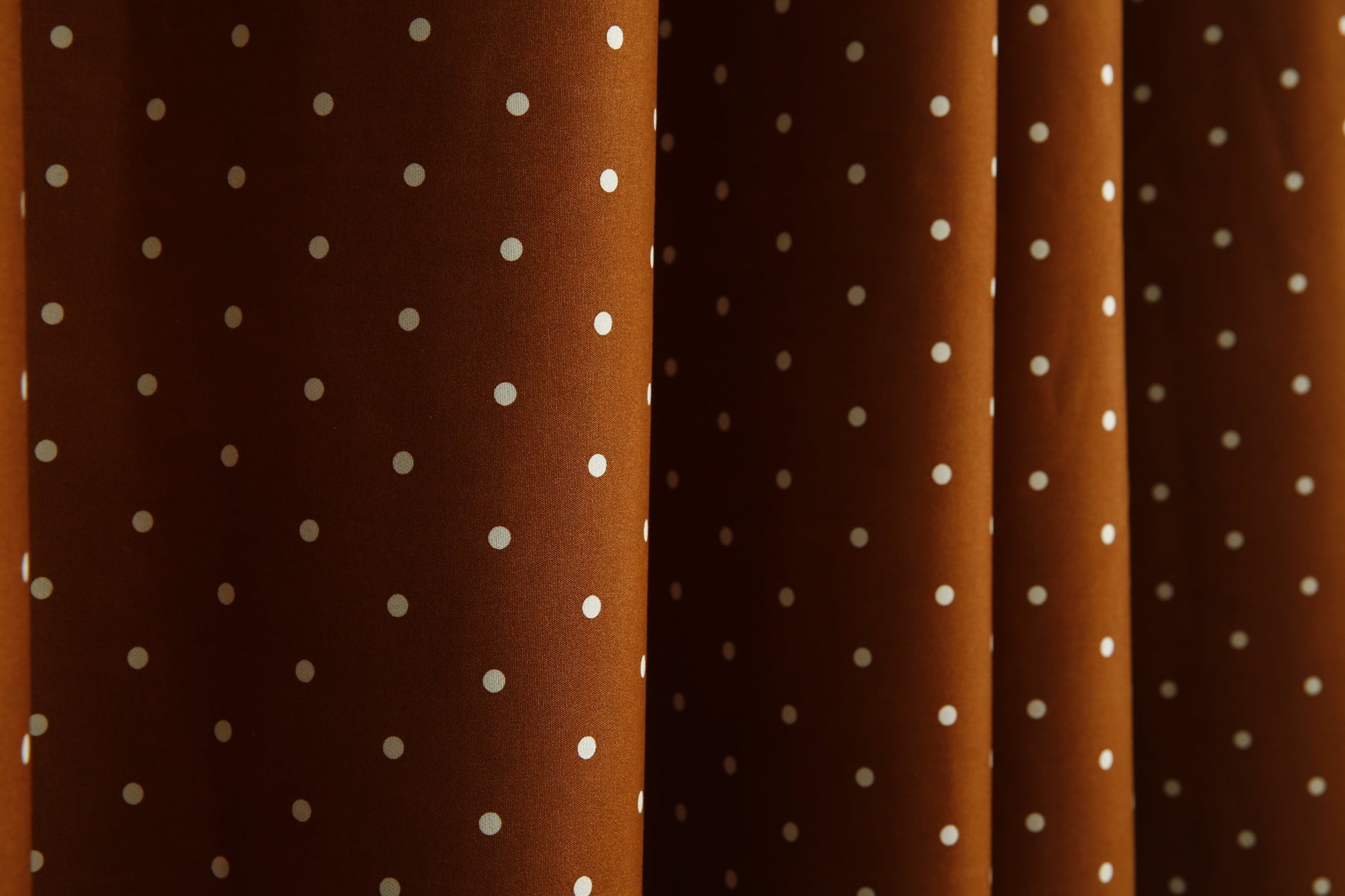 2 PCs Blackout Room Curtains-Brown Polka Curtains Apricot