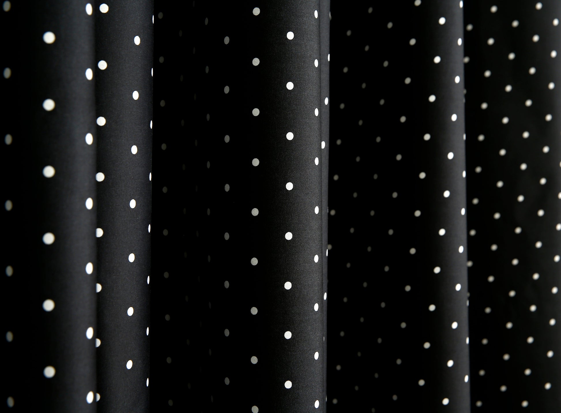 2 PCs Blackout Room Curtains-Black Polka Curtains Apricot