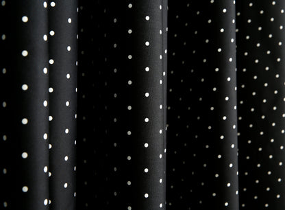 2 PCs Blackout Room Curtains-Black Polka Curtains Apricot
