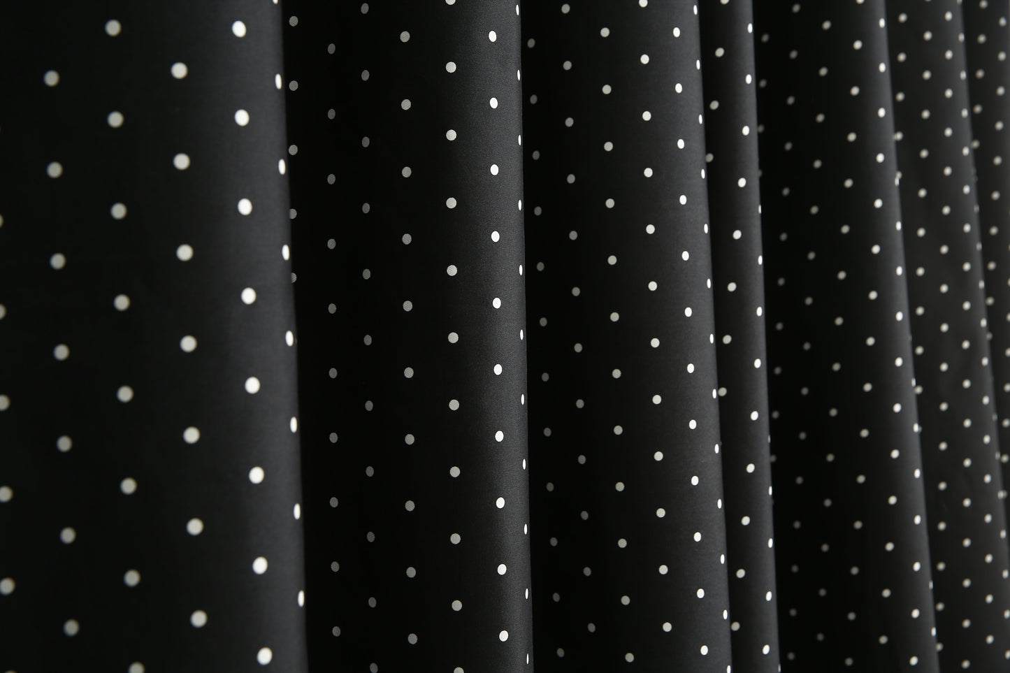 2 PCs Blackout Room Curtains-Black Polka Curtains Apricot