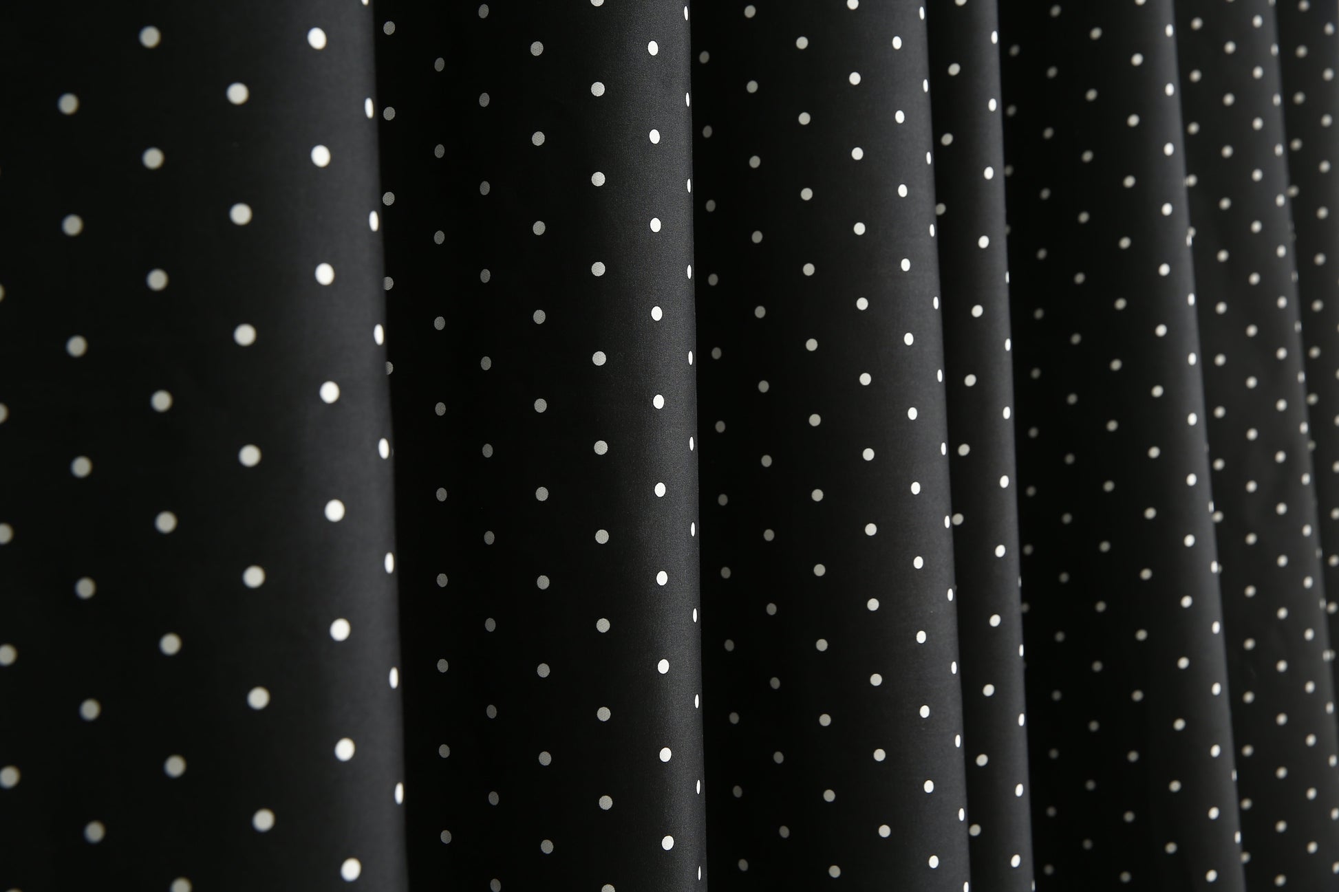 2 PCs Blackout Room Curtains-Black Polka Curtains Apricot