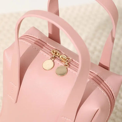 1PC Women's Faux Leather Cosmetic Bag(SA2405-139) Ladies Bag Apricot Pink