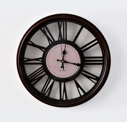 45 Cm Wall Clock-Black Roman Clock Apricot   