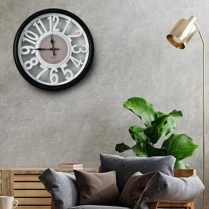 45 Cm Wall Clock-White Digits Clock Apricot