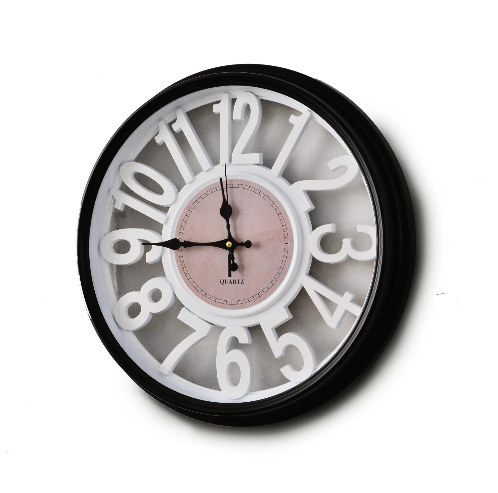 45 Cm Wall Clock-White Digits Clock Apricot