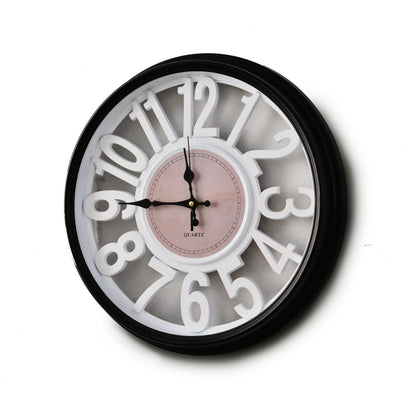 45 Cm Wall Clock-White Digits Clock Apricot