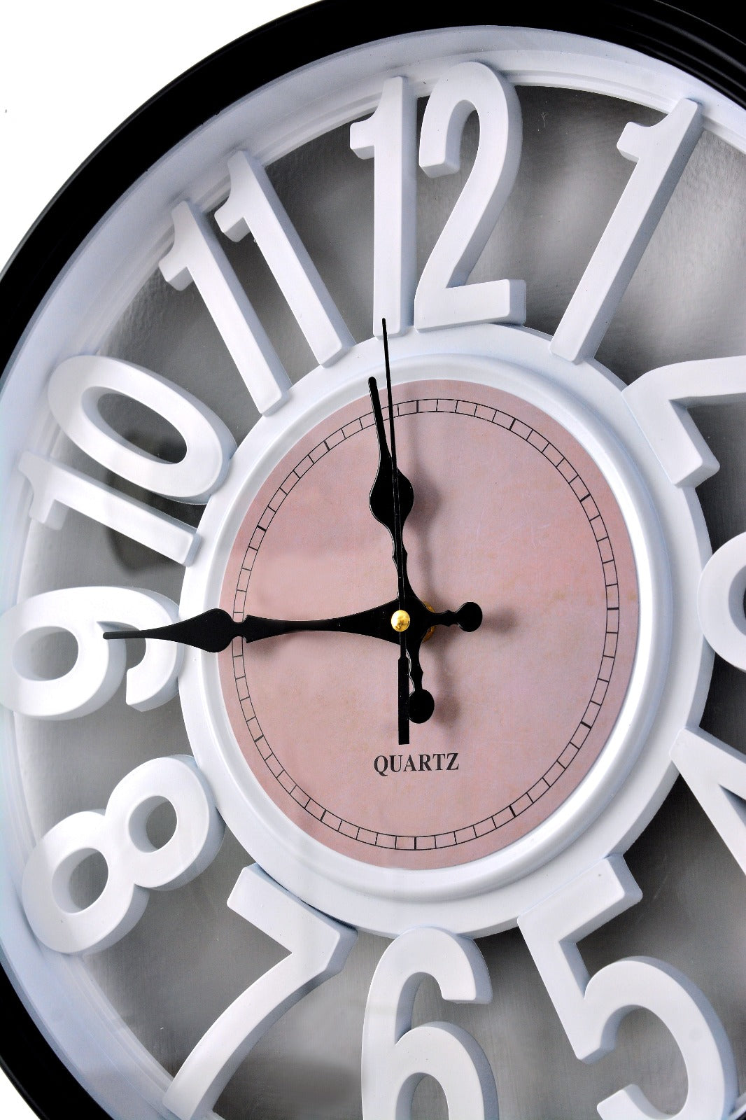 45 Cm Wall Clock-White Digits Clock Apricot