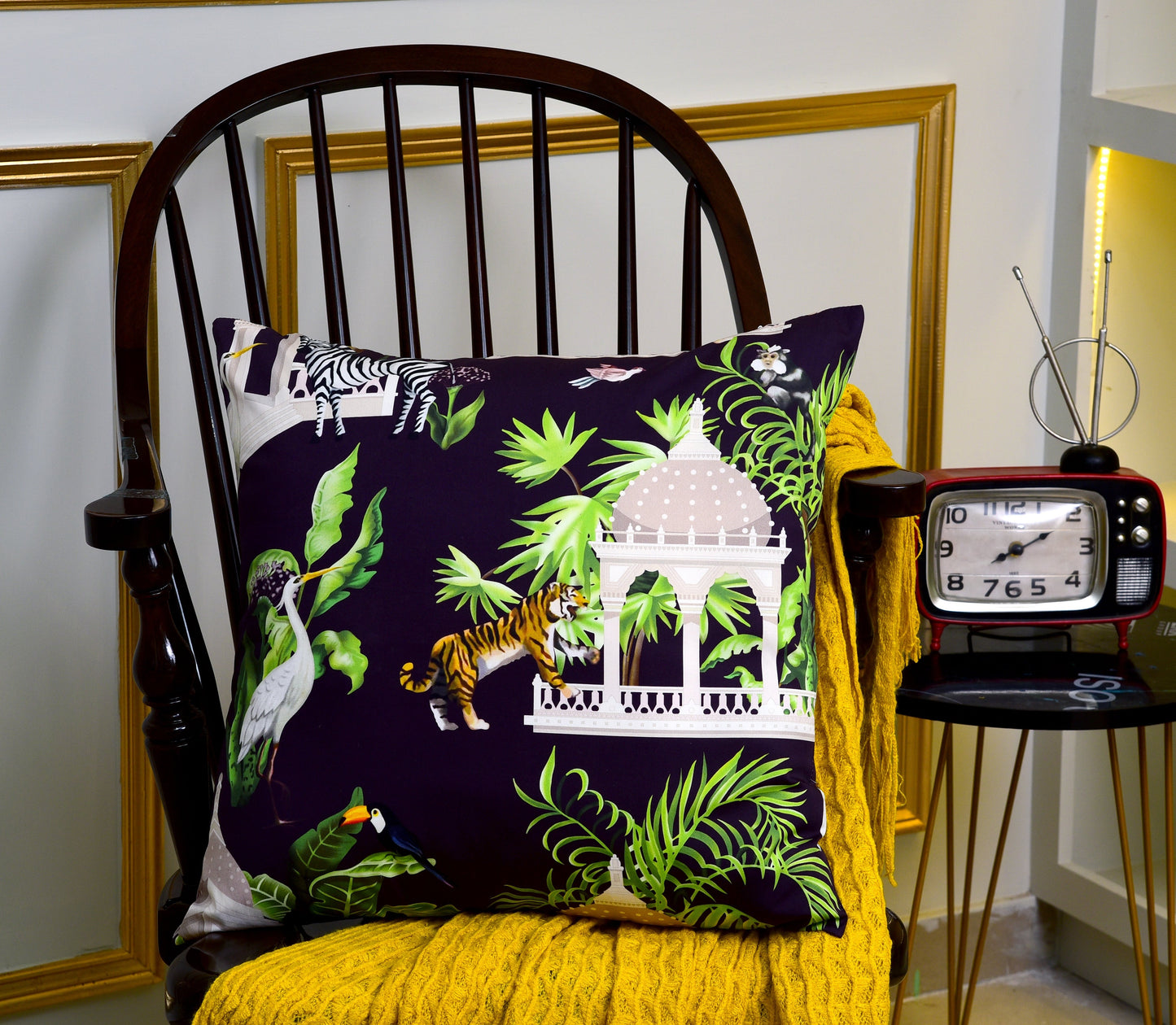 5 PCs Digital Printed Cushions-Jaipur cushions Apricot   