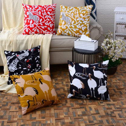 5 PCs White Ostrich Digital Printed Duck Cushions cushions Apricot   