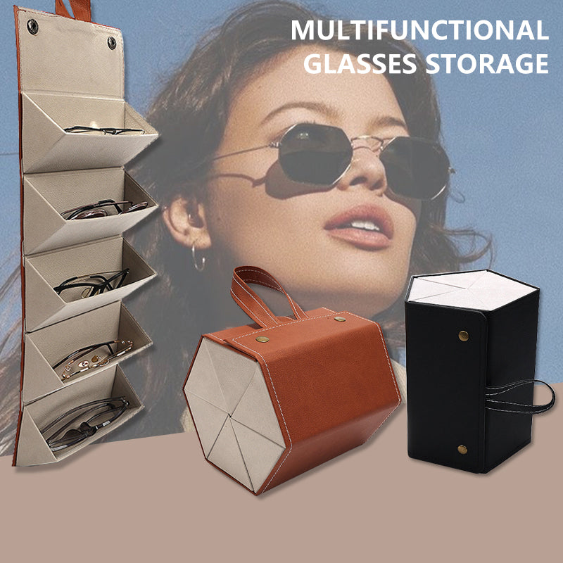 5-slots Portable Glasses Organizer(5095) Storage box Apricot   