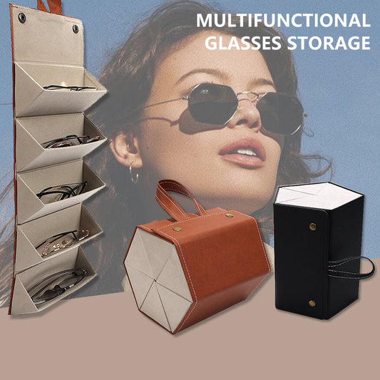 5-slots Portable Glasses Organizer(5095) Storage box Apricot   