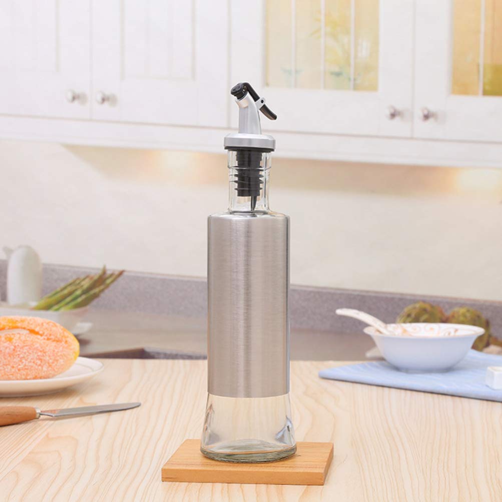 Glass Containers Glass & Stainless Steel Oil Pot (SA2510-015) Spice and sugar Jar Apricot