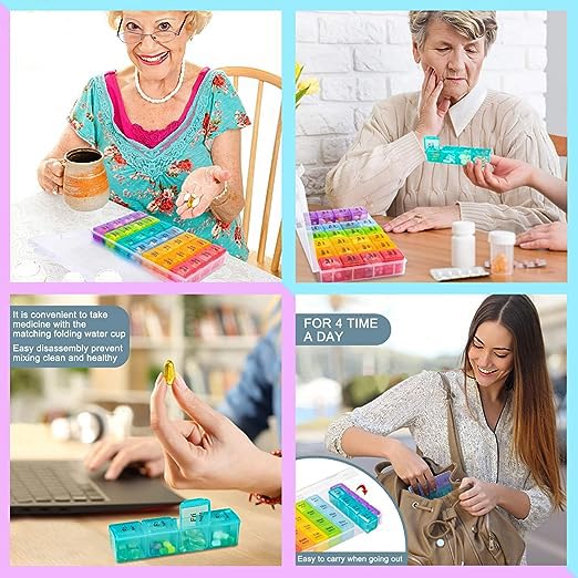 28 Grids Pill Container Pill Box Holder-SA2408-198 Pillboxes Apricot