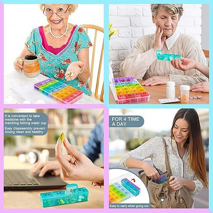 28 Grids Pill Container Pill Box Holder-SA2408-198 Pillboxes Apricot
