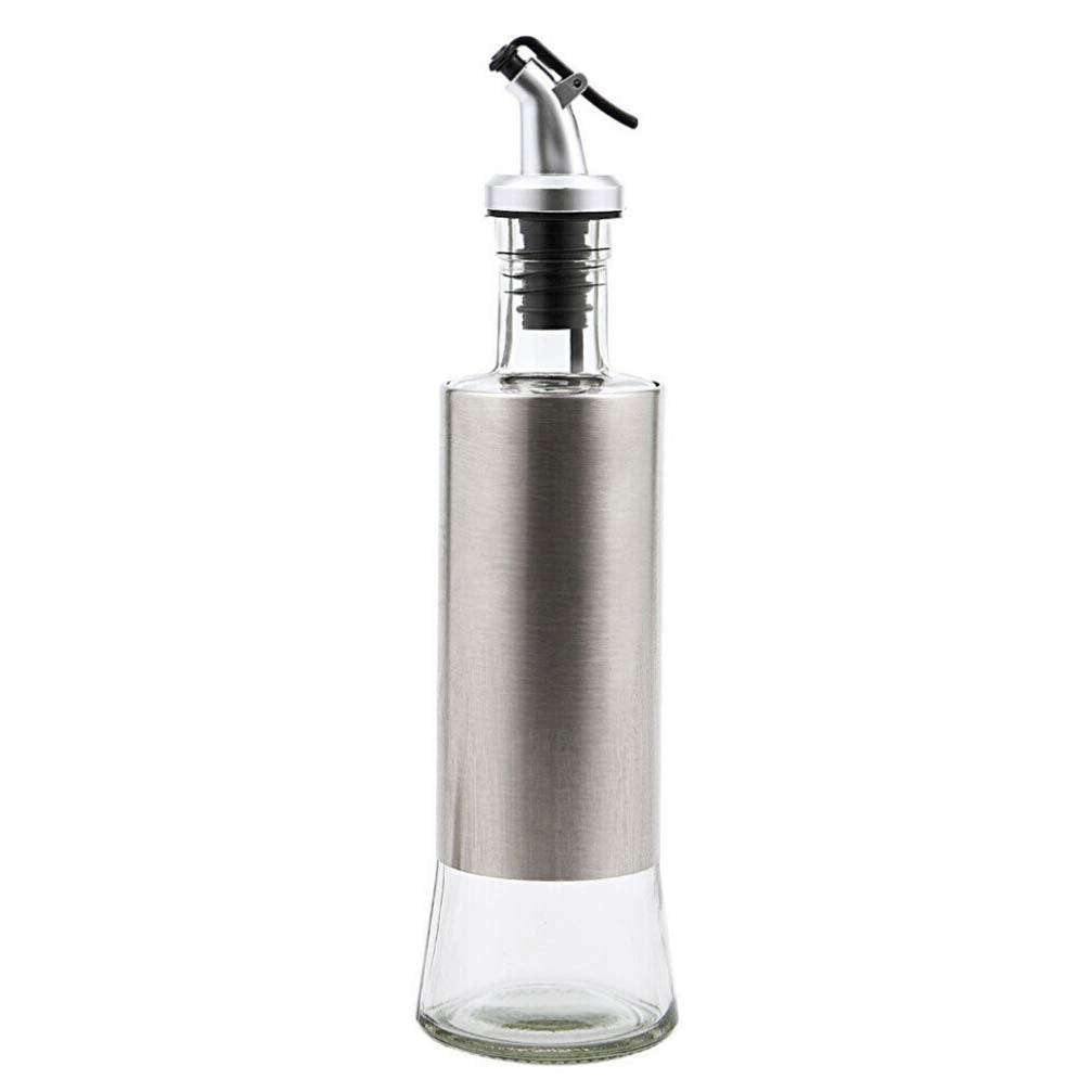 Glass Containers Glass & Stainless Steel Oil Pot (SA2510-015) Spice and sugar Jar Apricot