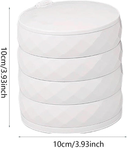 360° Rotatable Jewelry Organizer With Mirror-SA2411-53 (White) Cosmetic Organizer Apricot