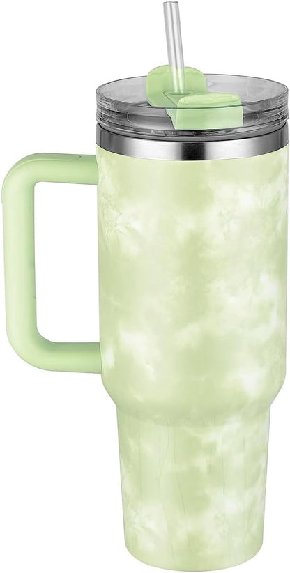 Stanley Quencher H2.0 FlowState™ Tumbler 40 OZ-1200ML-Marble Pattern(Green) Tumbler Apricot