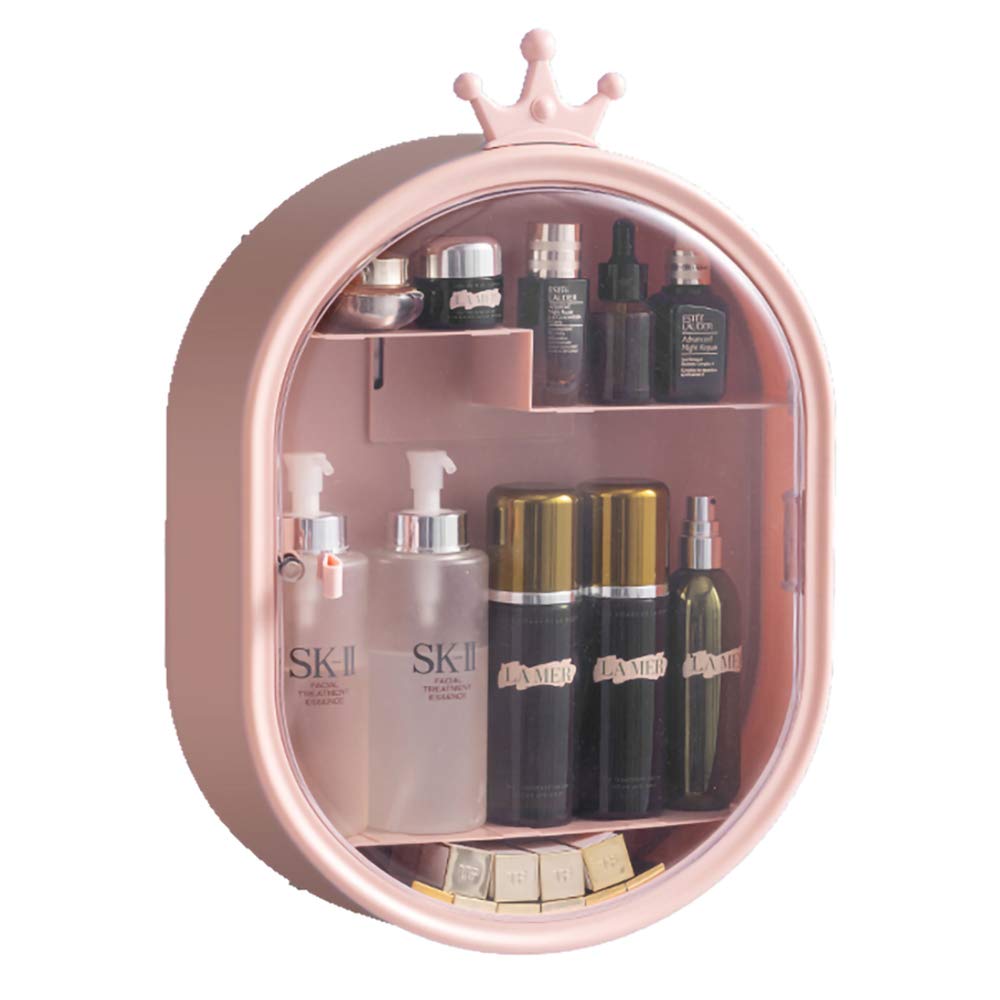 Wall Mounted Makeup Organizer-Pink Cosmetic Organizer Apricot