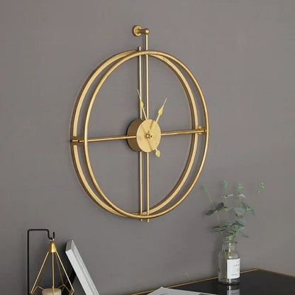 55CM Metal Wall Clock-14549Golden((SA2405-211) Clock Apricot   