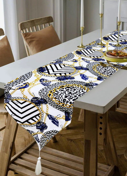 6 & 8 Seater Dining Table Runner-Rings Table Runners Apricot   