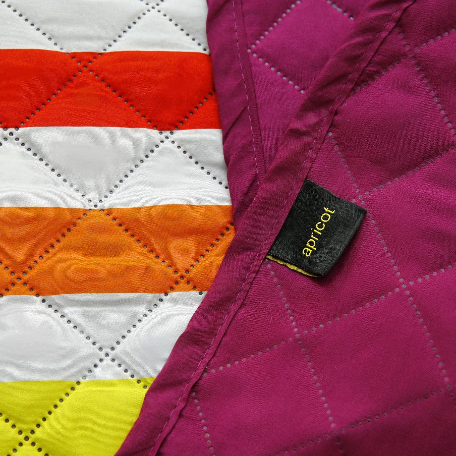6 PCs Bed Spread Set-Multi Stripe(Plum) Bed Spread Apricot   