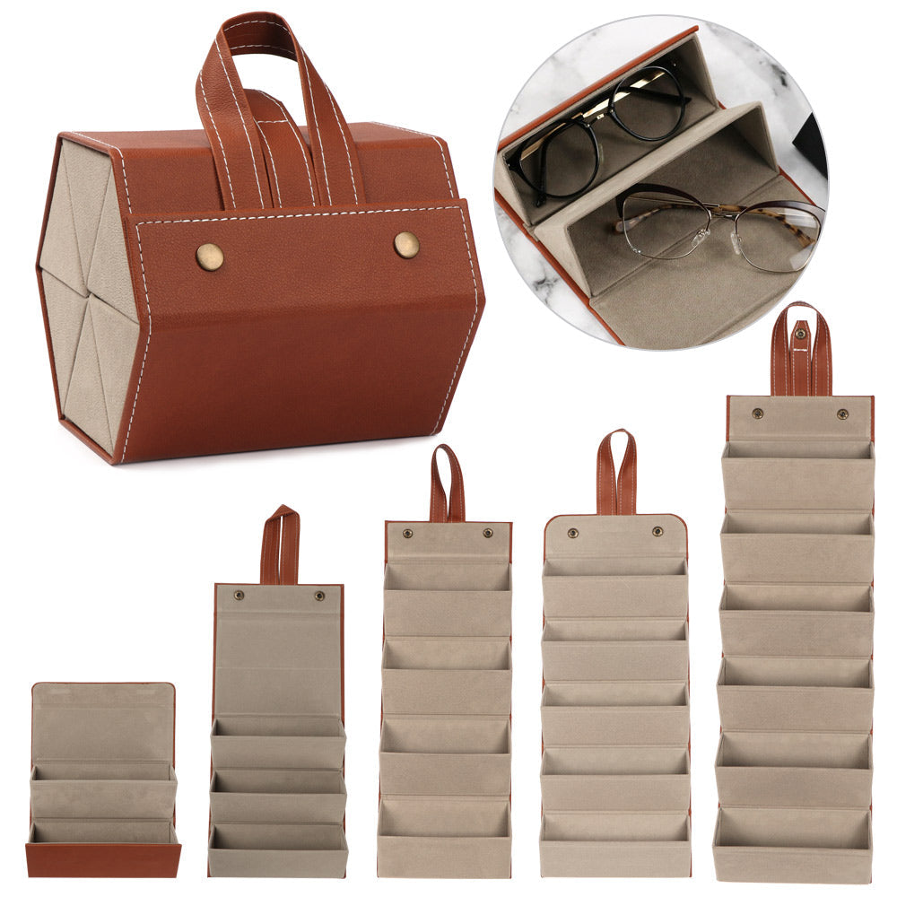 6-slots Portable Glasses Organizer(5094) Storage box Apricot   