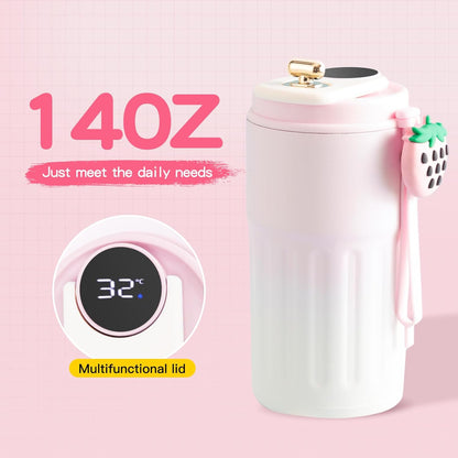 Smart Coffee Thermos With Temperature Display (SA2510-154)Pink Tumbler Apricot