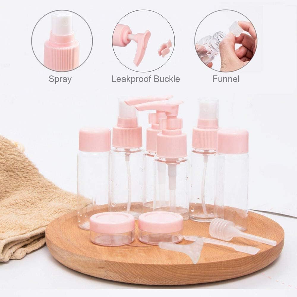 7PCs BPA Free Portable Toiletry Containers Set-(SA2405-178) Cosmetic Pouches Apricot